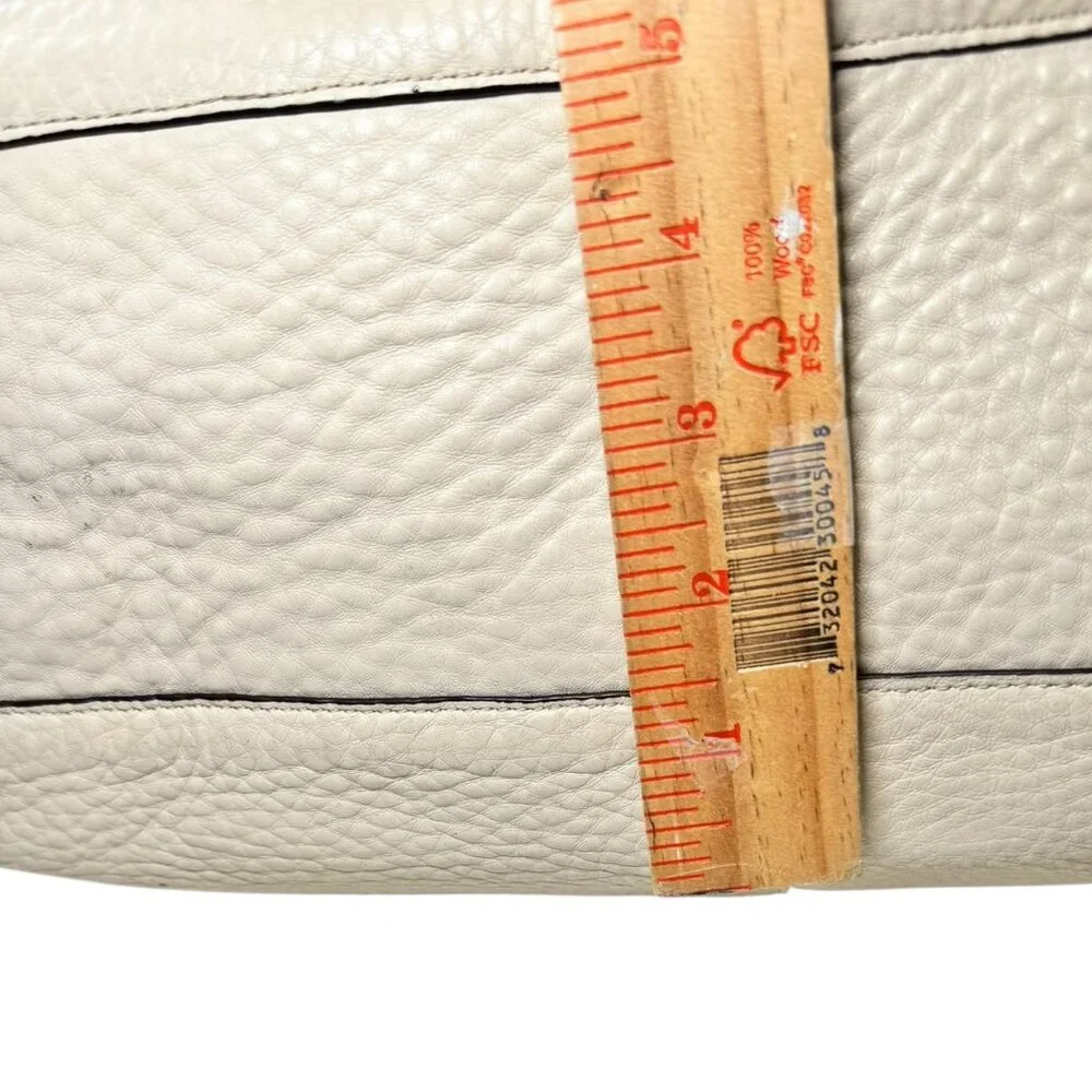 Coach Madison Phoebe Parchment Beige Pebbled Leather Shoulder Bag Tote 25304